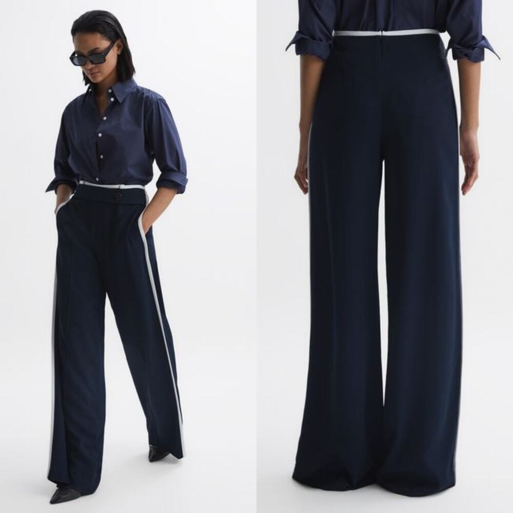 Reiss LINA HIGH RISE WIDE LEG TROUSERS - Women’s 2R